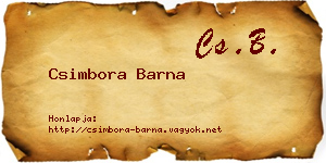 Csimbora Barna névjegykártya