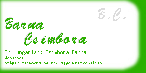 barna csimbora business card